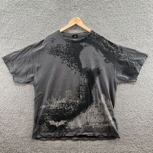 DC Comics The Dark Knight Batman All Over Print Movie Promo Gray T-Shirt